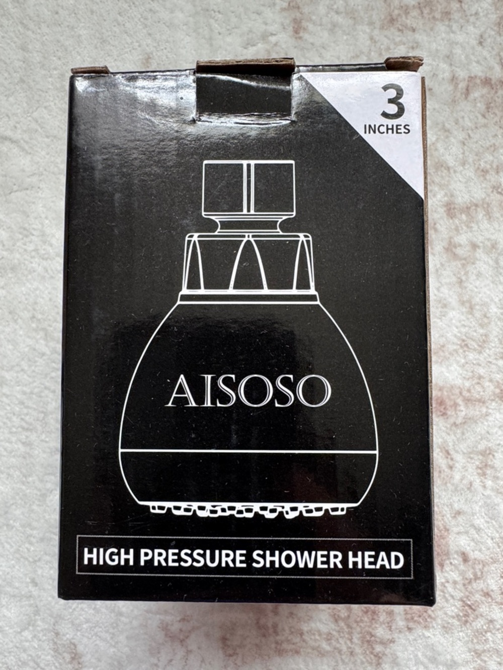 AISOSO High Pressure Shower Head - Black and White